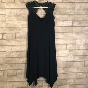 Catherine’s Navy Lace Sharkbite Hem Dress